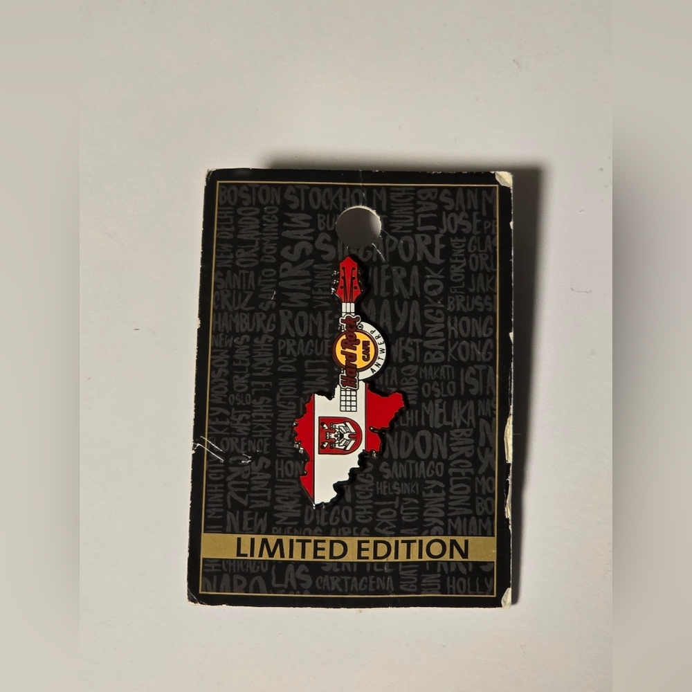 Limited Edition Antwerp, Belgium Flag Guitar Pin *Extremely Rare*